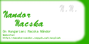 nandor macska business card
